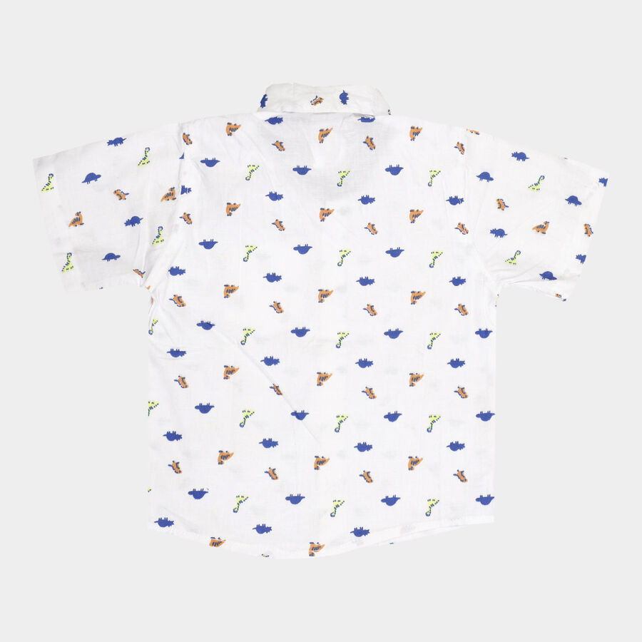 Infants Cotton Printed Shirt, White, large image number null