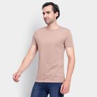 Men's Round Neck Half Sleeves T-Shirt, Beige, small image number null