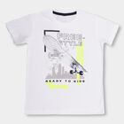 Boys' 100% Cotton Half Sleeves T-Shirt , White, small image number null