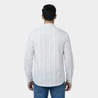 Men's White Mandarin Collar Solid Kurta, सफ़ेद, small
