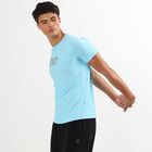 Men's Light Sky Blue Crew Neck Athleisure T-Shirt, Aqua, small image number null
