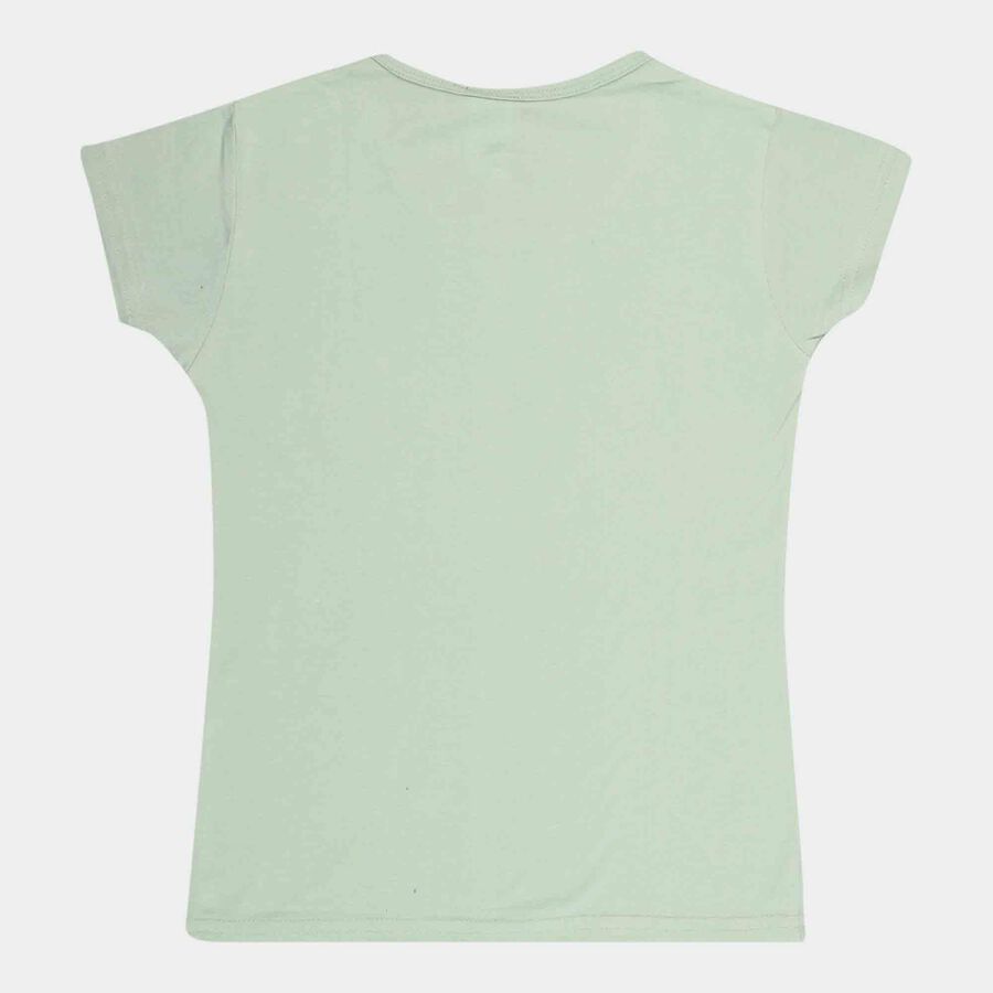 Girls Printed T-Shirt, Light Green, large image number null
