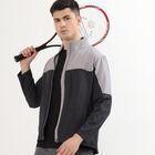 Men's Dark Grey and Light Grey High Neck Athleisure Jacket, Dark Grey, small image number null