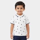 Boys White Cotton Polo Neck Polo Boys T-Shirt, सफ़ेद, small