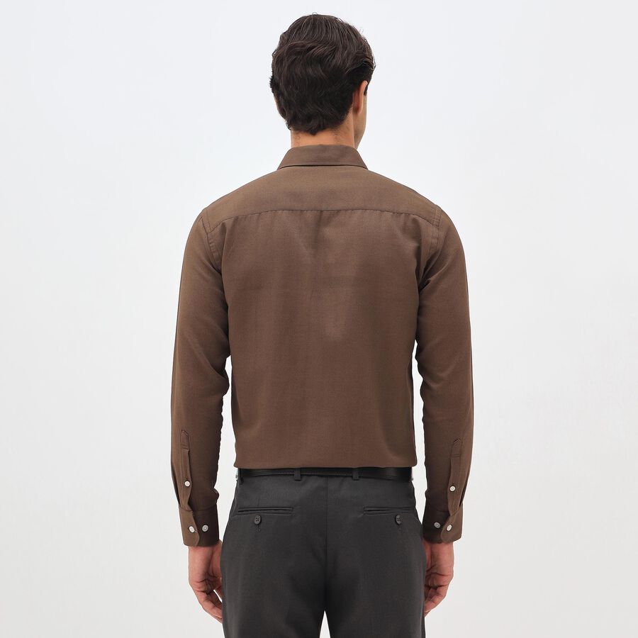 Men's Rich Chocolate Brown Classic Collar Formal Shirt, Brown, large image number null