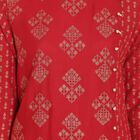 Printed 3/4Th Sleeves Kurta, Maroon, small image number null