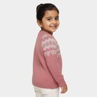Girls' Soft Dusty Pink Crew Neck Knit Pullover, Pink, small image number null