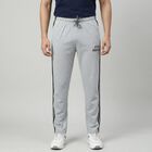 Men's Light Grey Regular Fit Track Pants, मिश्रित हल्का ग्रे, small