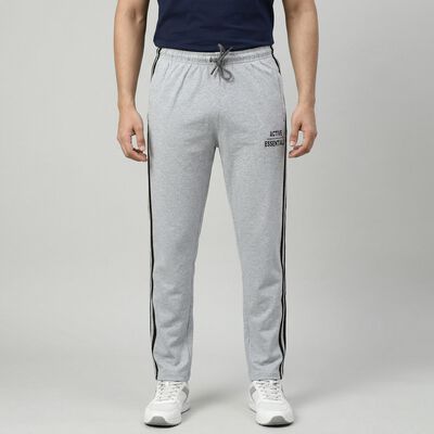 Men's Light Grey Regular Fit Track Pants