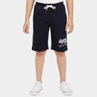 Boys' Navy Blue Regular Fit Graphic Print Jamaican Shorts, नेवी ब्लू, small