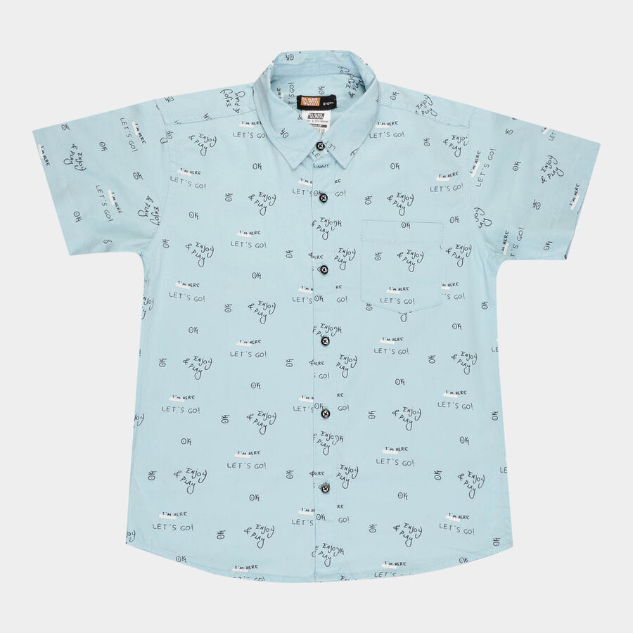 Boys Cotton Casual Shirt, Light Blue, large image number null