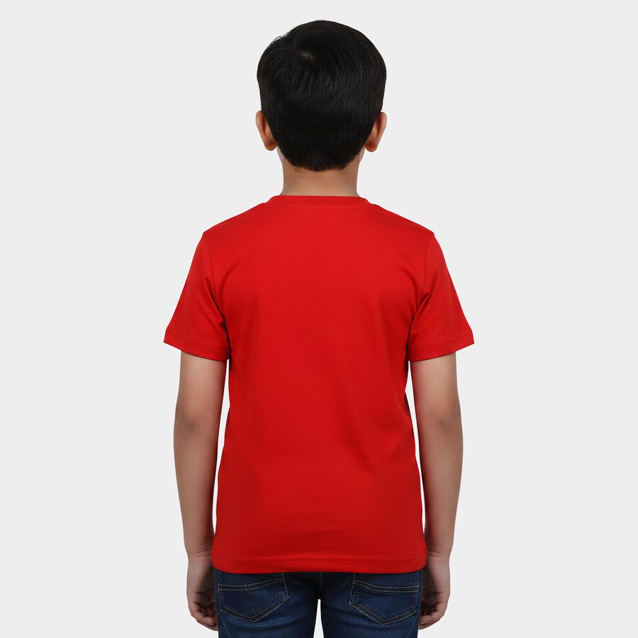 Boys' Half Sleeves T-Shirt, Red, large