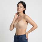 Women's Brown Padded Wired T-Shirt Bra, भूरा, small