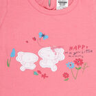 Infants Yellow Hippo Printed Skirt Top Set, Light Pink, small image number null