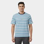 Men's Aqua Round Neck Casual T-Shirt, Aqua, small