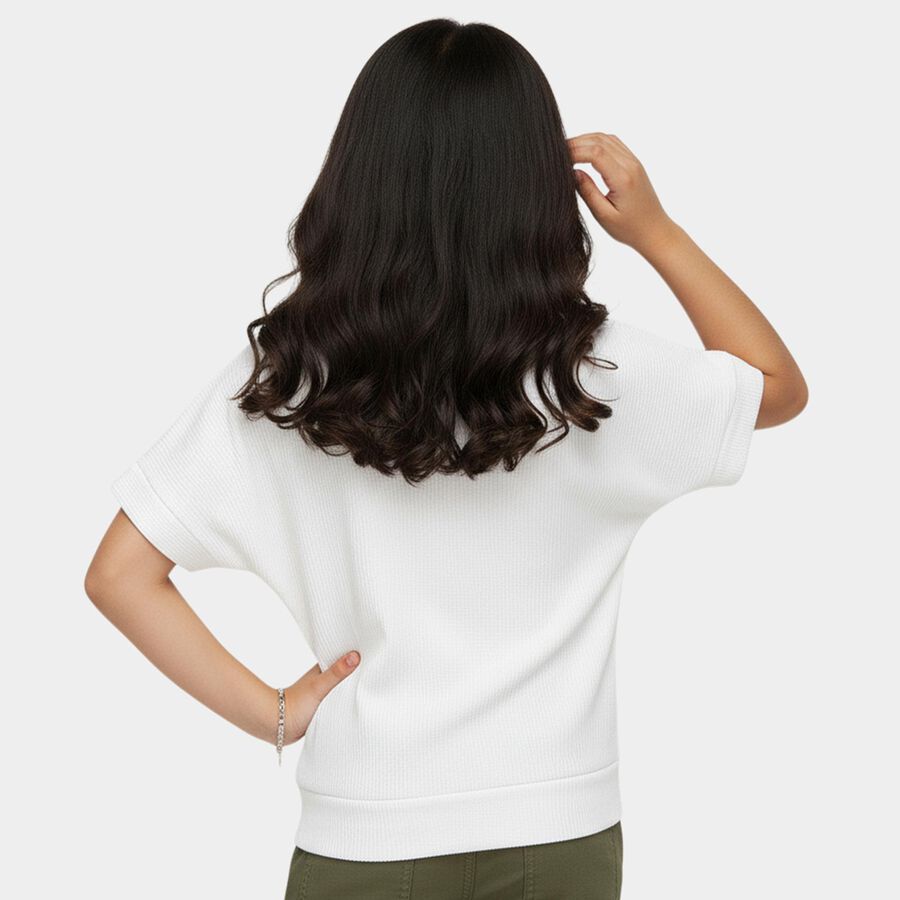 Girls' T-Shirt, सफ़ेद, large