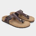 Men's Tan Buckle Strap Thong Sandals, टैन, small