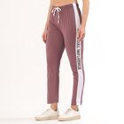 Women's Black Tapered Fit Track Pants, बैंगनी, small