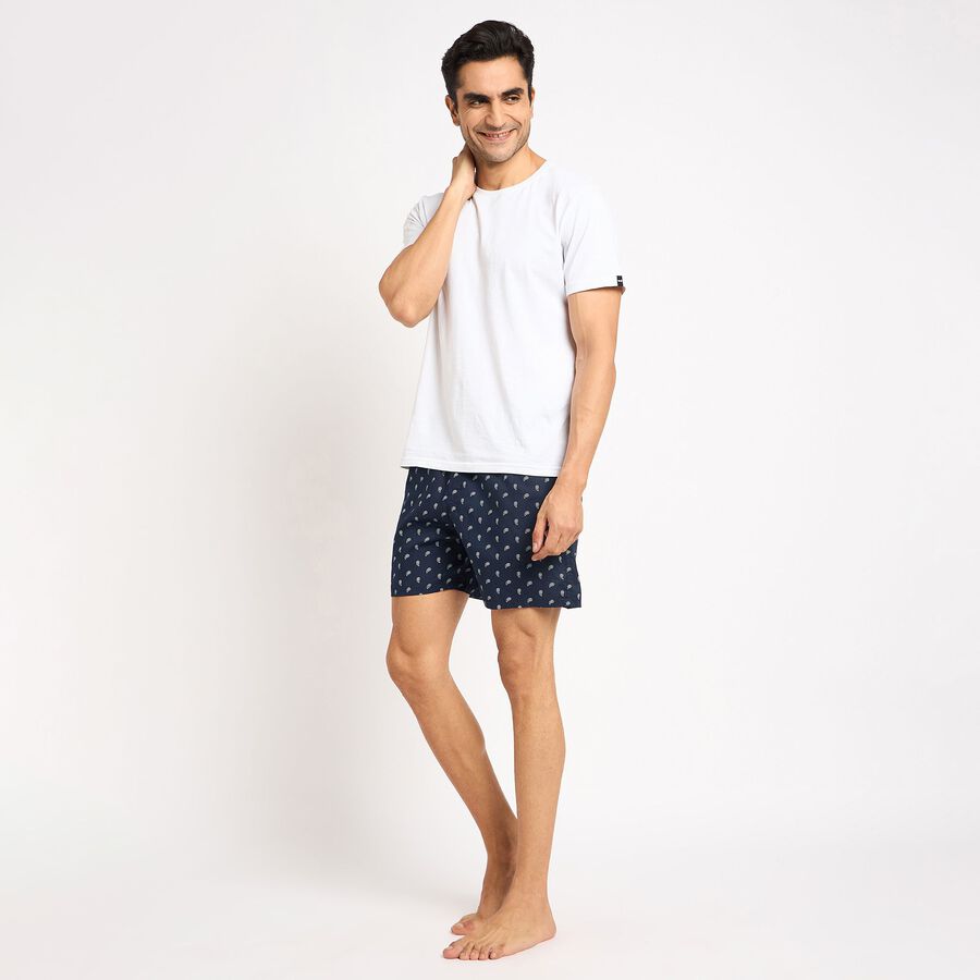 Men's 100% Cotton Boxers , नेवी ब्लू, large