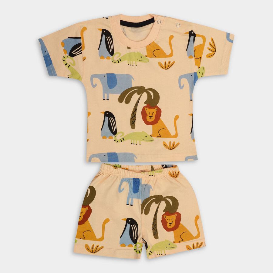 Infant Boys' 100% Cotton Baba Suit, गहरा पीला, large image number null