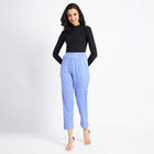Printed Mid Rise Trousers, Light Blue, small image number null
