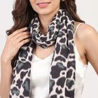 Women Black Printed Stole, काला, small