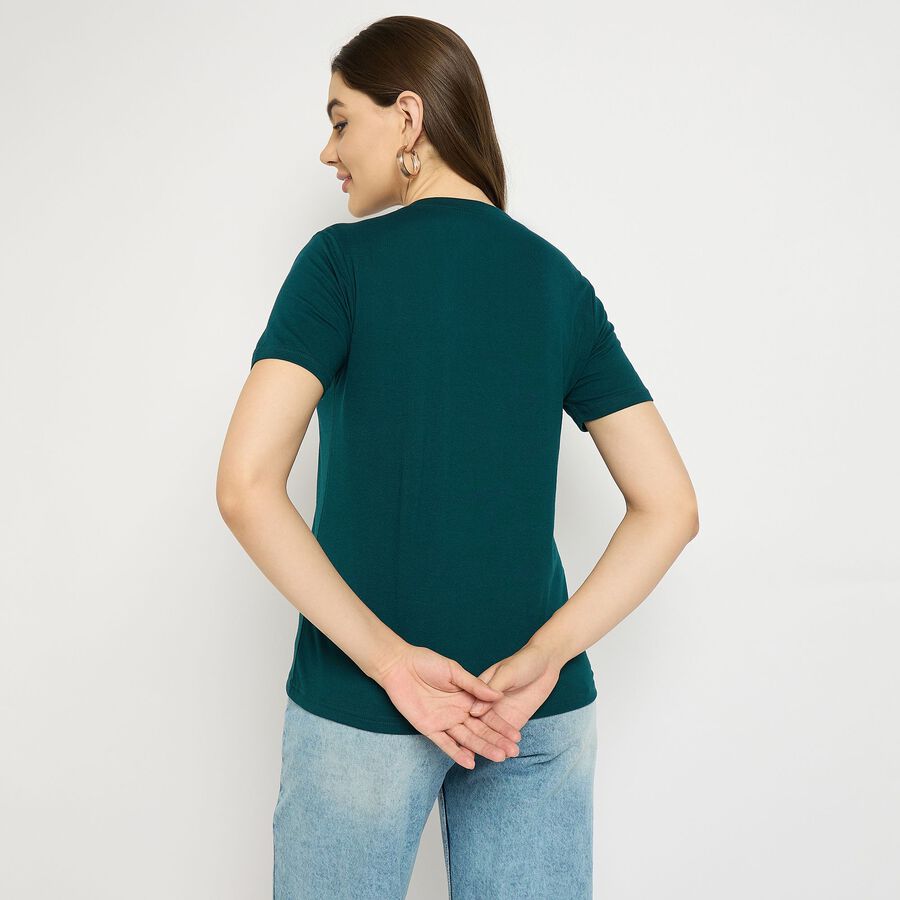 Ladies' Round Neck T-Shirt, Dark Green, large image number null