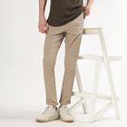 Men's Muted Beige Slim Fit Cross Pocket Casual Trousers, गहरा पीला, small image number null