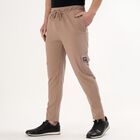 Men's Beige Slim Fit Graphic Print Jogger, Beige, small