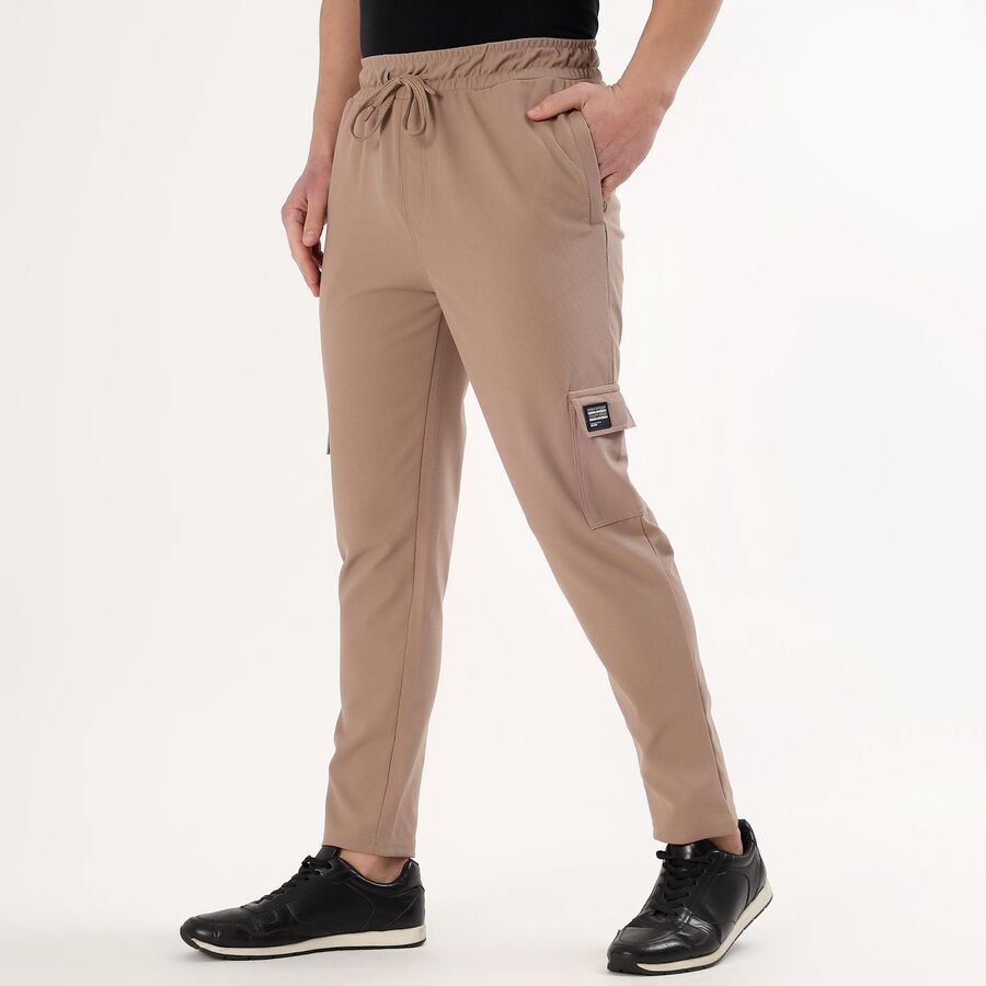 Men's Beige Slim Fit Graphic Print Jogger, Beige, large