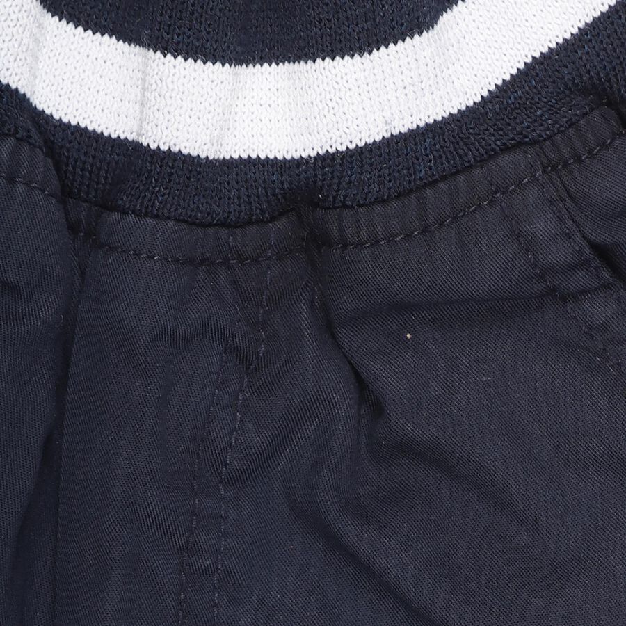Infants' Deep Navy Blue Rib Waist Trousers, Navy Blue, large image number null