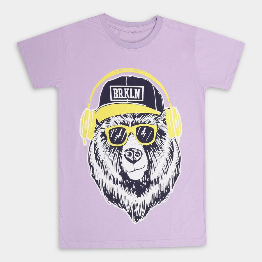 Boys' Half Sleeves T-Shirt , Lilac, large image number null