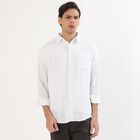 Men's Rich Eggshell White Cotton Classic Collar Casual Shirt, Off White, small
