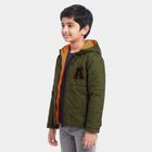 Boys Olive Green Hooded Puffer Jacket, Olive, small