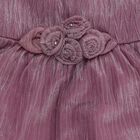 Girls' Lilac Flared 3D Floral Applique Frock, लाइलेक, small