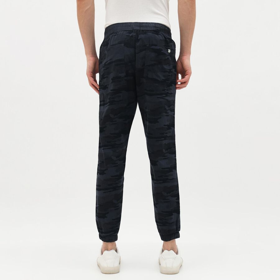 Men's Dark Camo Slim Fit Joggers, मध्यम नीला, large