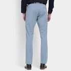 Men's 100% Cotton Slim Fit Casual Trousers , Light Blue, small image number null
