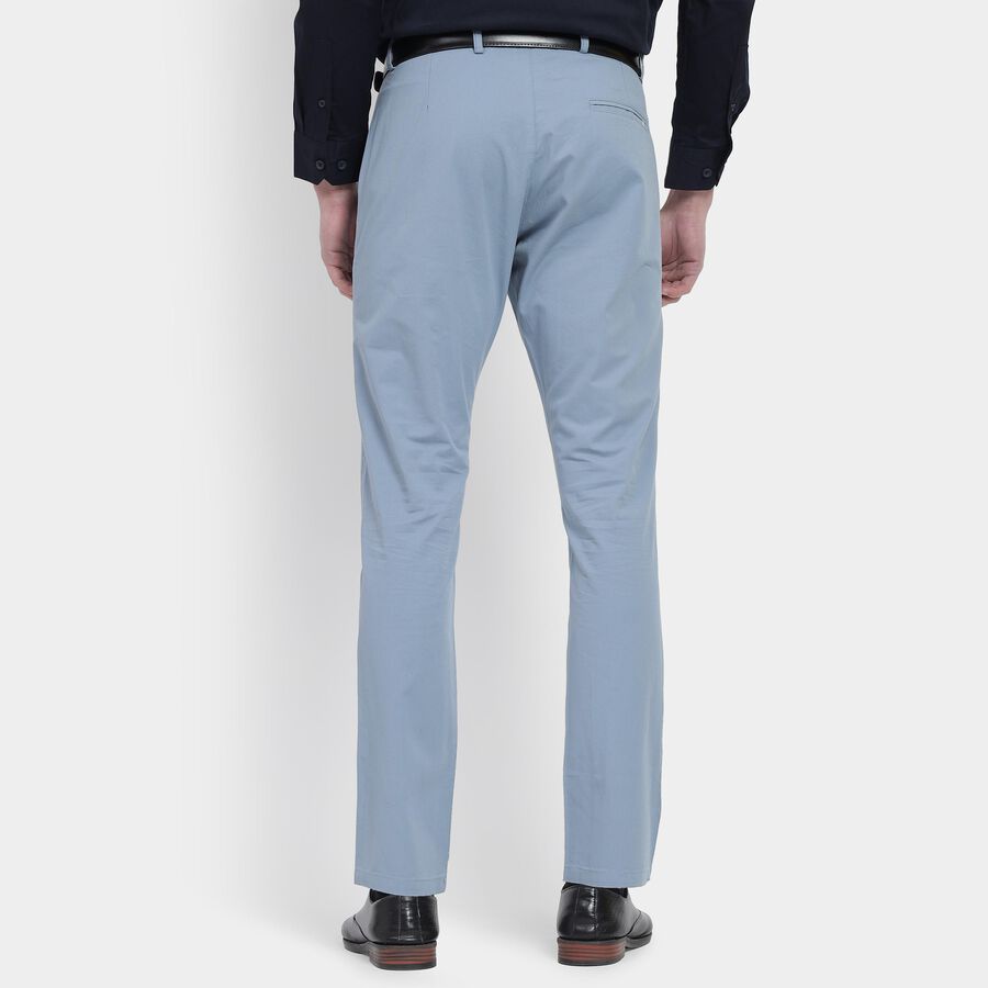 Men's 100% Cotton Slim Fit Casual Trousers , Light Blue, large image number null