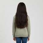Girls Muted Sage Green Crew Neck Casual Sweatshirt, हल्का हरा, small image number null