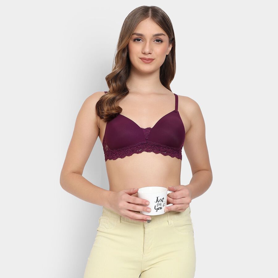 Ladies' Padded Bra, Wine, large image number null