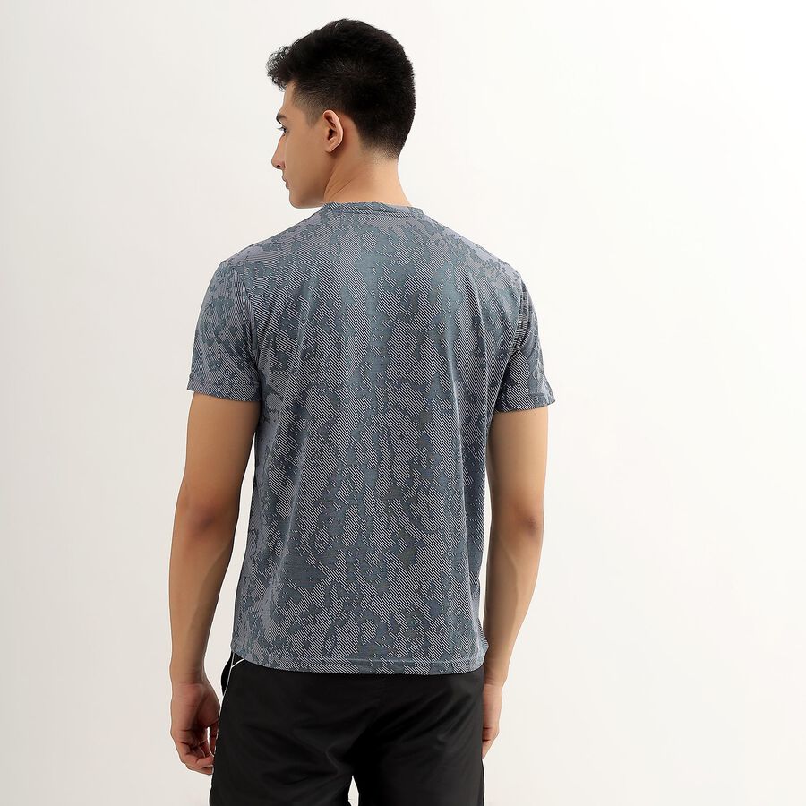 Men's Dark Slate Blue Crew Neck Drifit Tee Shirt, गहरा नीला, large image number null