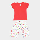 Infants Cotton Capri Set, Red, small image number null
