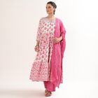 Women's Pink Cotton Floral Printed Ethnic Set, हल्का गुलाबी, small image number null