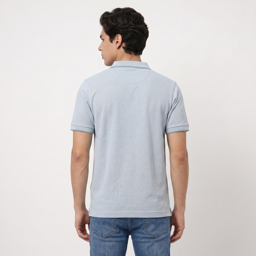 Men's Light Blue Polo Neck Polo T-Shirt, Light Blue, large