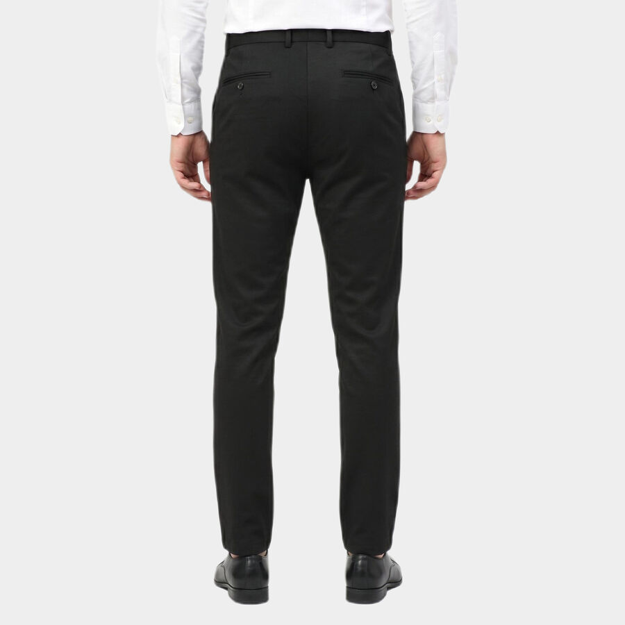 Men's Navy Blue Slim Fit Casual Trousers, नेवी ब्लू, large