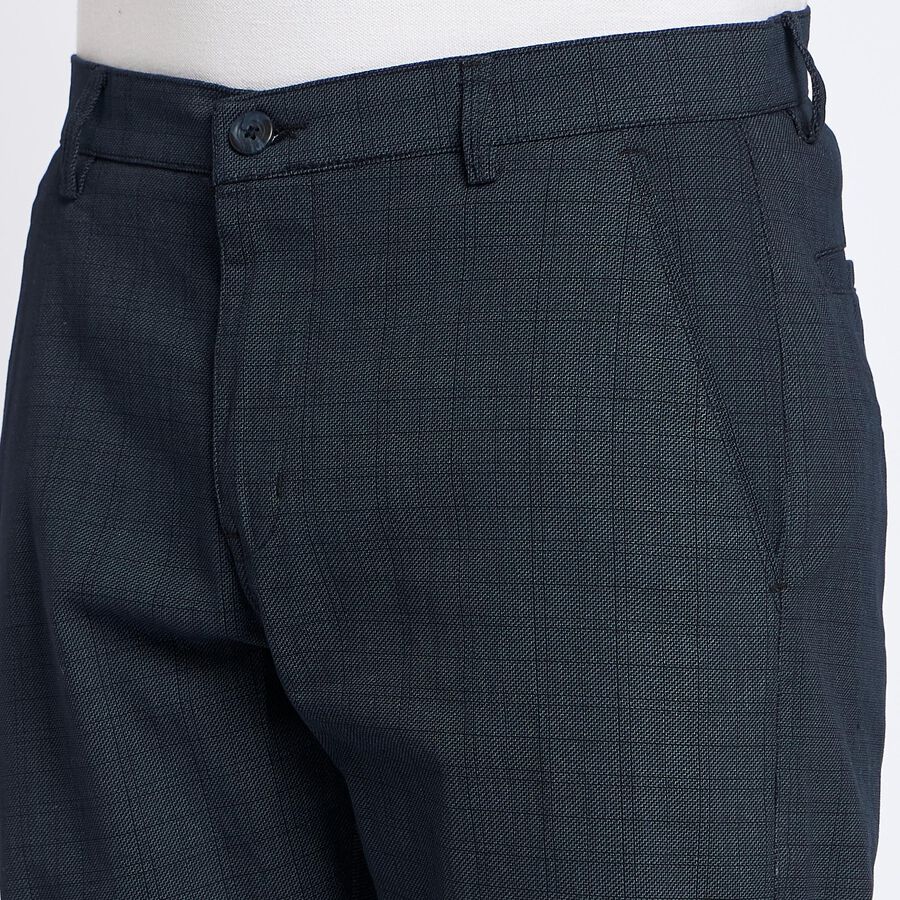 Men's Slim Fit Casual Trousers, नेवी ब्लू, large image number null