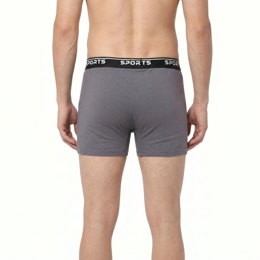 Men's Black Regular Fit Solid Trunks, काला, large
