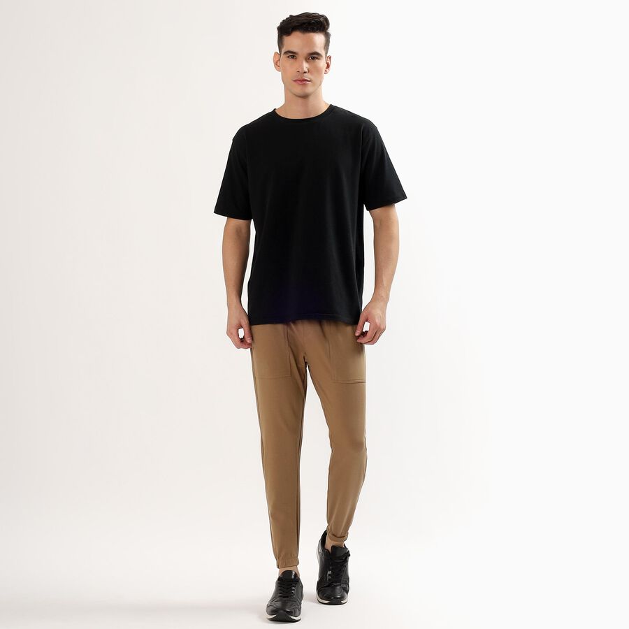 Men's Camel Brown Jogger Fit Track Pants, Brown, large image number null