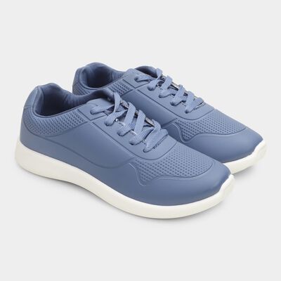 Men's Muted Steel Blue Lace-Up Casual Sneakers