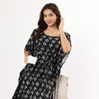 Women's Bright Red Sleeveless Full Length Nighty, Black, small image number null